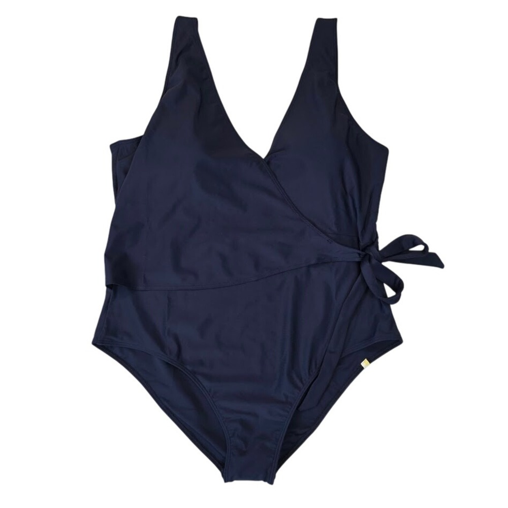 Summersalt Womens 18 The Perfect Wrap One Piece Swimsuit Deep Sea Navy Blue NWOT